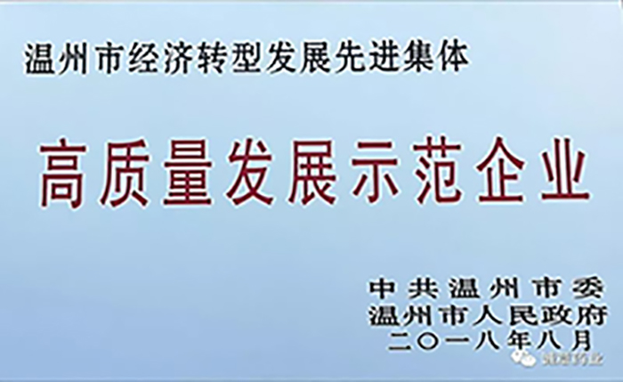 高質(zhì)量發(fā)展示范企業(yè)