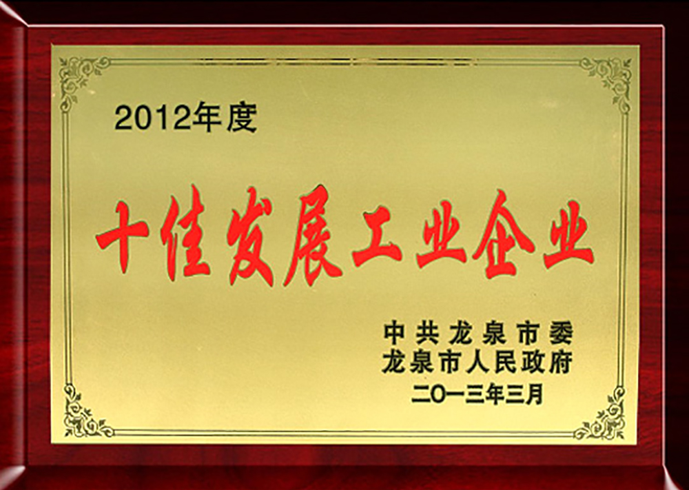 2012年度十佳發(fā)展工業(yè)企業(yè)