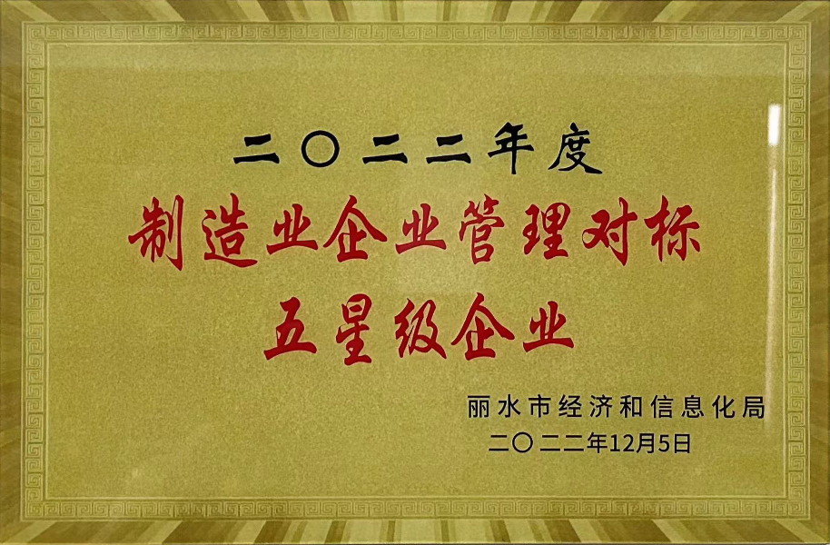 2022年度企業(yè)管理對稱五星級企業(yè)