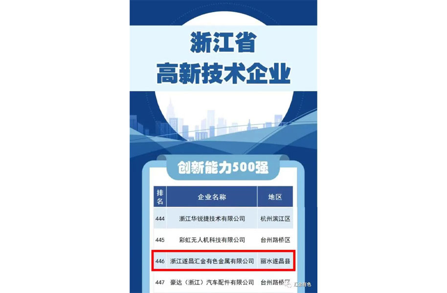 2023年浙江省高新技術(shù)企業(yè)創(chuàng)新能力500強(qiáng)