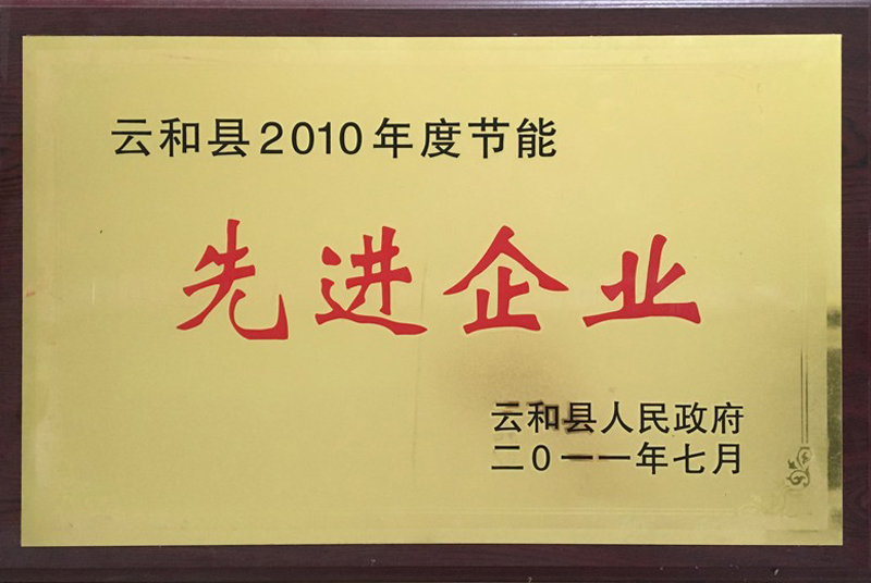 云和縣2010年度節(jié)能先進企業(yè)